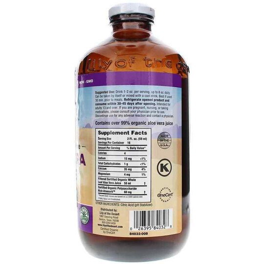 Aloe Vera Juice Whole Leaf Preservative Free, LOD